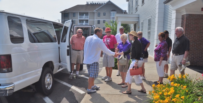 Loading up for the Boston city tour
